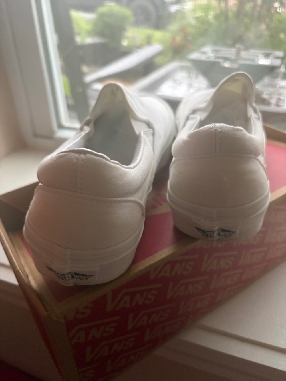 Vans White Canvas Slip-On Sneakers - Picture 4 of 9